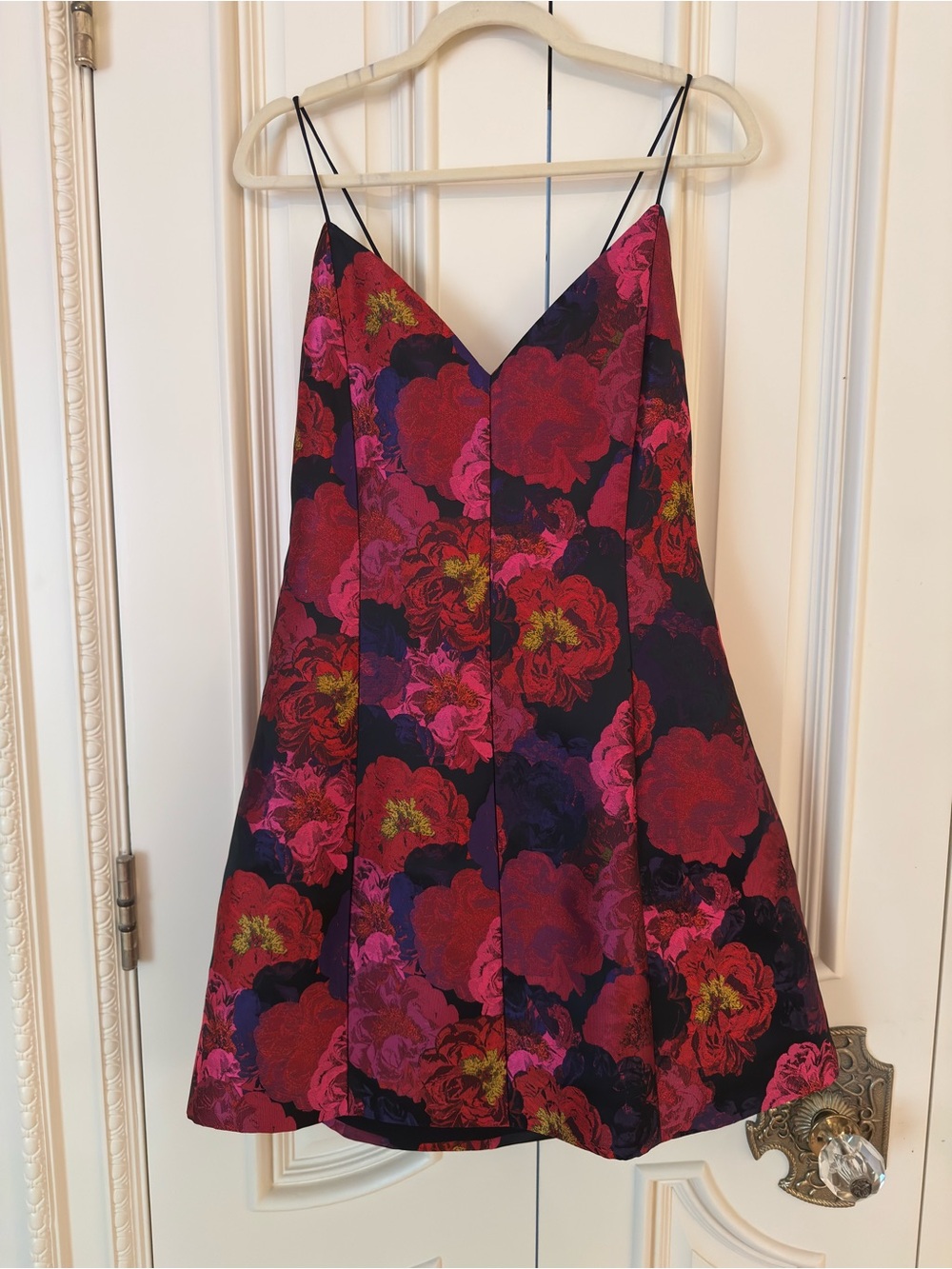 Alice + Olivia Black, Fuchsia & Purple Floral Dress